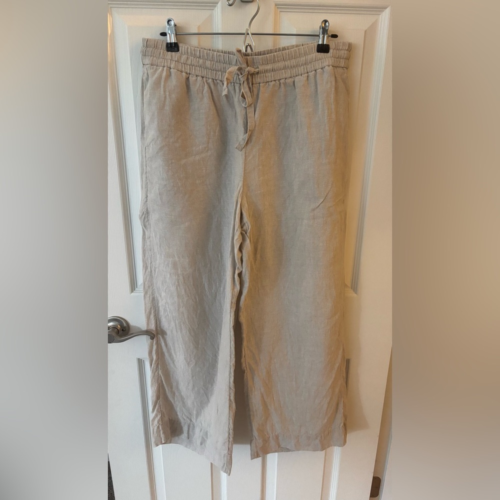 J. Crew Flax Linen Relaxed Fit Elastic Waistband